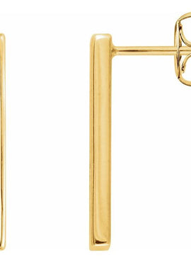 14K Yellow Gold 1/3 CTW Natural Diamond Baguette Bar Earrings
