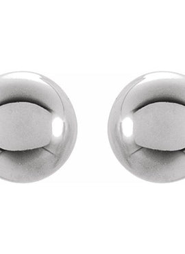 14K White Gold 3 mm Ball Stud Earrings