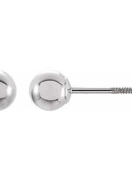 14K White Gold 3 mm Ball Stud Earrings