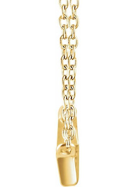 14K Yellow Gold 1/2 CTW Natural Diamond Baguette Bar 18