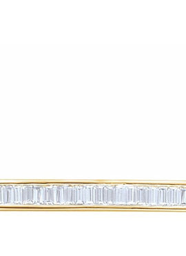 14K Yellow Gold 1/2 CTW Natural Diamond Baguette Bar 18