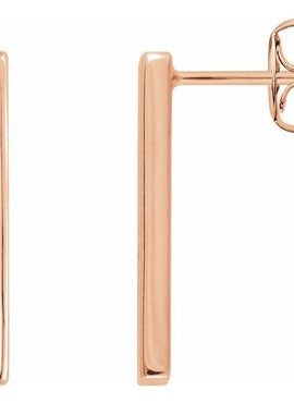 14K Yellow Gold 1/3 CTW Natural Diamond Baguette Bar Earrings