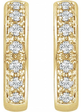 14K White Gold 1/3 CTW Natural Diamond Hinged 15.8 mm Hoop Earring