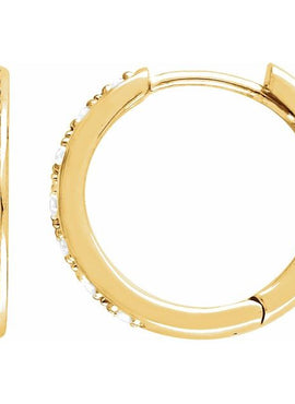 14K White Gold 1/3 CTW Natural Diamond Hinged 15.8 mm Hoop Earring
