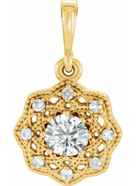 14K White Gold Natural Ruby & .06 CTW Natural Diamond Halo-Style Pendant