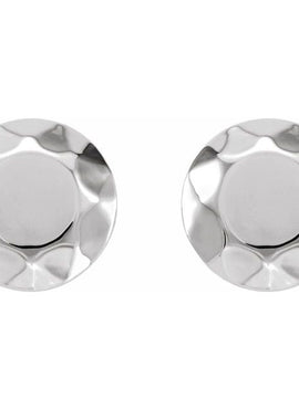 14K Rose Gold Faceted Circle Stud Earrings
