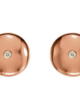 14K White Gold  .03 CTW Natural Diamond Domed Earrings