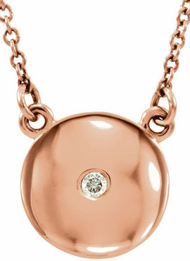 14K White Gold .02 CTW Natural Diamond Domed 16 1/2