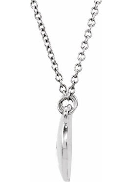 14K White Gold .02 CTW Natural Diamond Domed 16 1/2
