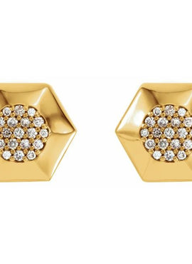 14K Rose Gold 1/6 CTW Natural Diamond Geometric Earrings