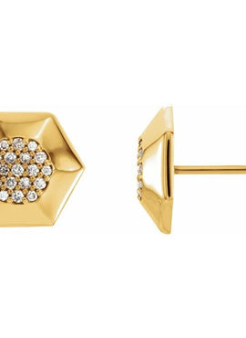 14K Rose Gold 1/6 CTW Natural Diamond Geometric Earrings