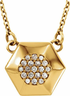 14K White Gold .08 CTW Natural Diamond Geometric 16.5