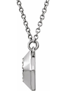 14K White Gold .08 CTW Natural Diamond Geometric 16.5