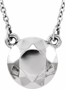 14K White Gold Faceted Circle 16 1/2