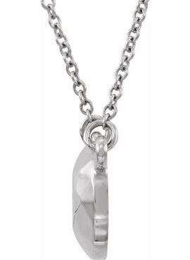 14K White Gold Faceted Circle 16 1/2