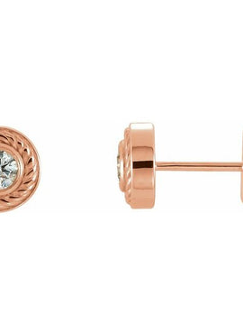 14K Rose Gold 1/5 CTW Natural Diamond Rope Earrings