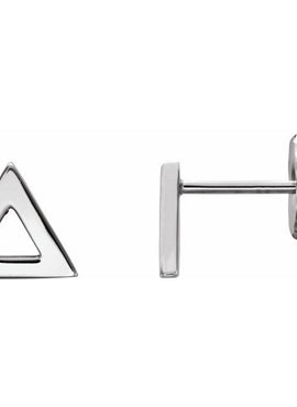 14K Yellow Gold Triangle Earrings