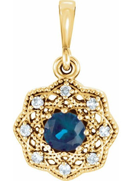 14K White Gold Natural Ruby & .06 CTW Natural Diamond Halo-Style Pendant