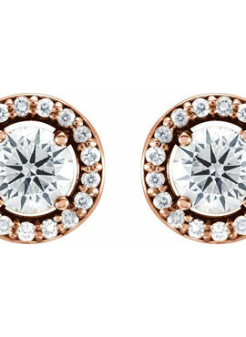 14K White Gold 3/8 CTW Natural Diamond Halo-Style Earrings