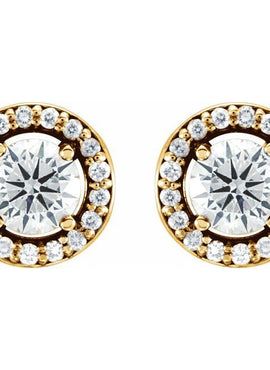 14K White Gold 3/8 CTW Natural Diamond Halo-Style Earrings