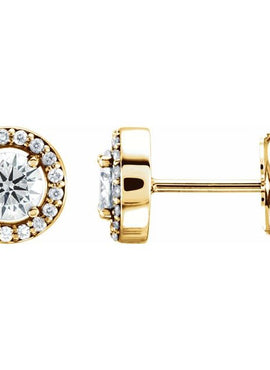 14K White Gold 3/8 CTW Natural Diamond Halo-Style Earrings