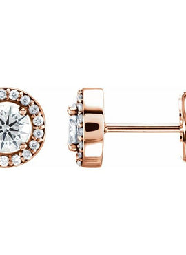 14K White Gold 3/8 CTW Natural Diamond Halo-Style Earrings