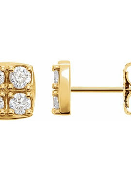 14K White Gold 1/2 CTW Natural Diamond Earrings