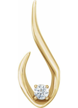 14K White Gold 1/10 CTW Natural Diamond Freeform Pendant