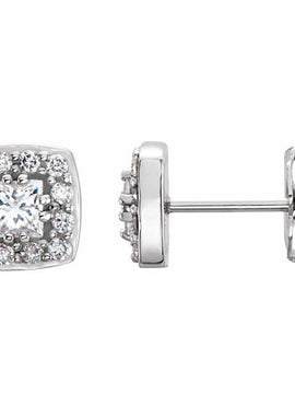 14K White Gold 1/2 CTW Natural Diamond Earrings