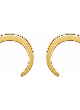 14K White Gold Crescent Earrings