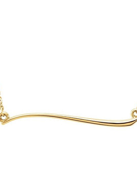 14K White Gold Freeform Bar 17 1/2