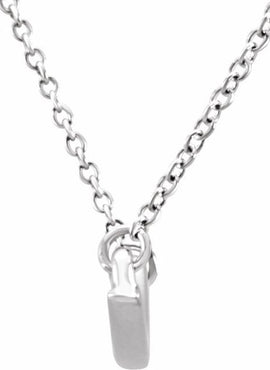 14K White Gold Curvilinear Bar 17 1/2