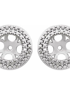 14K White Gold 5.5 mm ID Earring Jackets