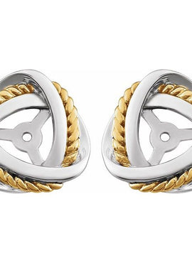 14K White/Yellow Gold-Plated Earring Jackets