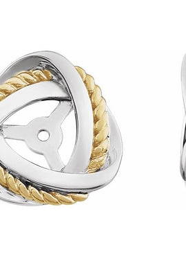 14K White/Yellow Gold-Plated Earring Jackets