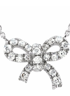 14K White Gold 1/6 CTW Natural Diamond Bow 18