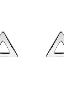 14K Yellow Gold Triangle Earrings