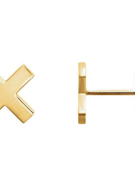 14K Rose Gold 7.9 mm X Earrings
