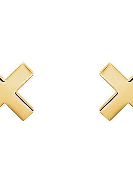 14K Rose Gold 7.9 mm X Earrings