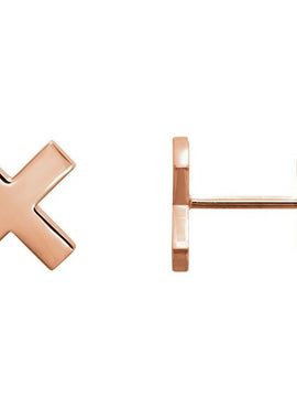 14K Rose Gold 7.9 mm X Earrings