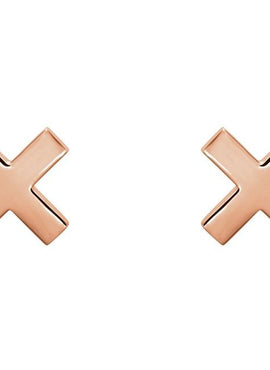 14K Rose Gold 7.9 mm X Earrings