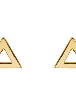 14K Yellow Gold Triangle Earrings