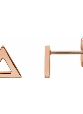14K Yellow Gold Triangle Earrings