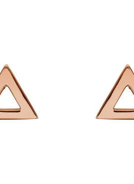 14K Yellow Gold Triangle Earrings