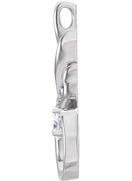 14K White Gold 1/10 CTW Natural Diamond Pendant
