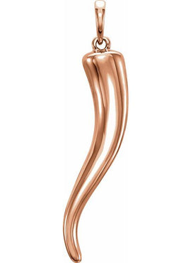 14K Yellow Gold Italian Horn Pendant