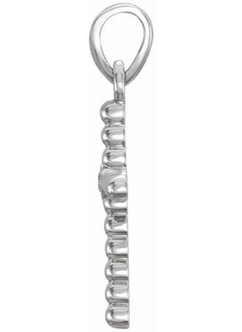 14K Yellow Gold 33.3x17.6 mm .03 CTW Natural Diamond Beaded Cross Pendant
