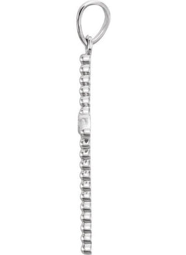 14K Yellow Gold 33.3x17.6 mm .03 CTW Natural Diamond Beaded Cross Pendant