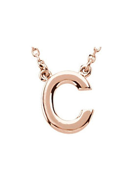 14K Rose Gold Block Initial A 16