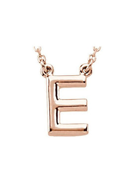 14K Rose Gold Block Initial A 16